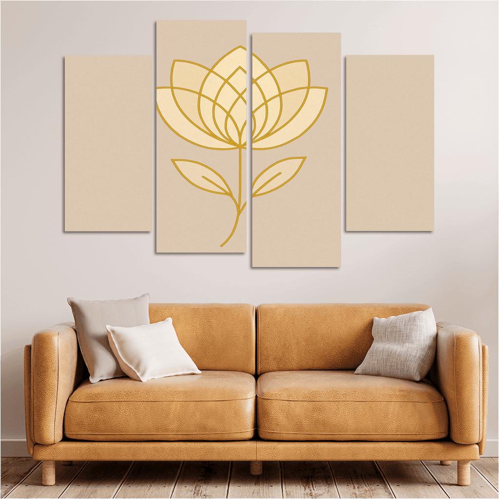 Geometric Bloom framed paintings