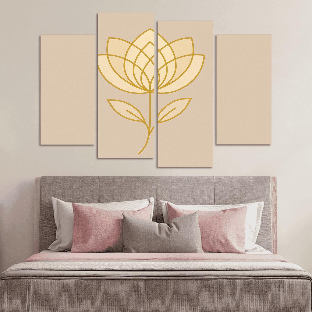 Geometric Bloom framed paintings