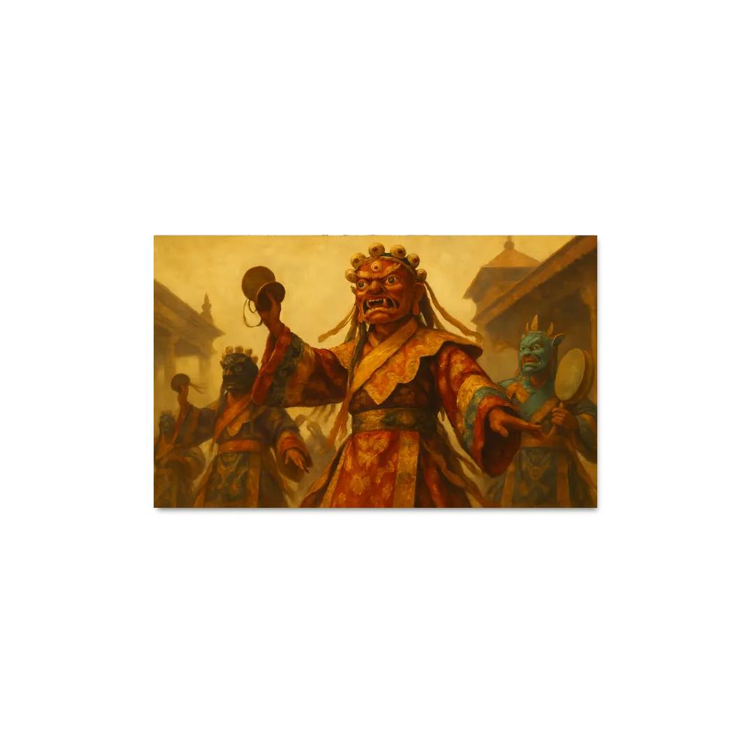 Cham Masked Dance framed paintings