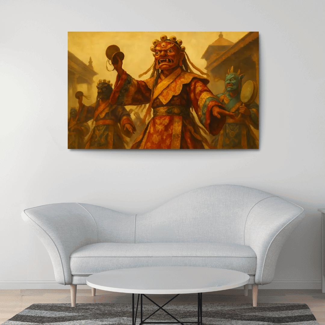 Cham Masked Dance framed paintings