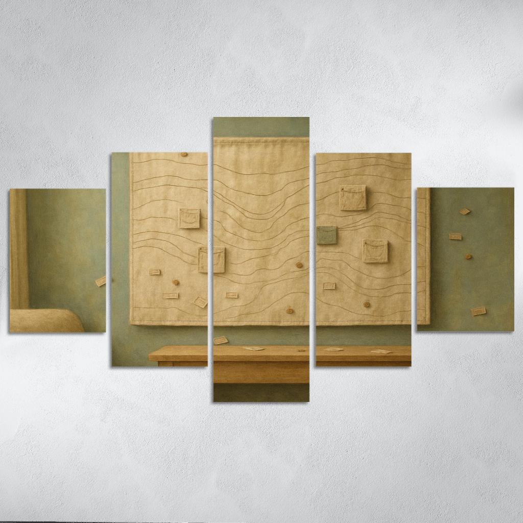 Textured Linen Memory Map Tapestry one-piece frames