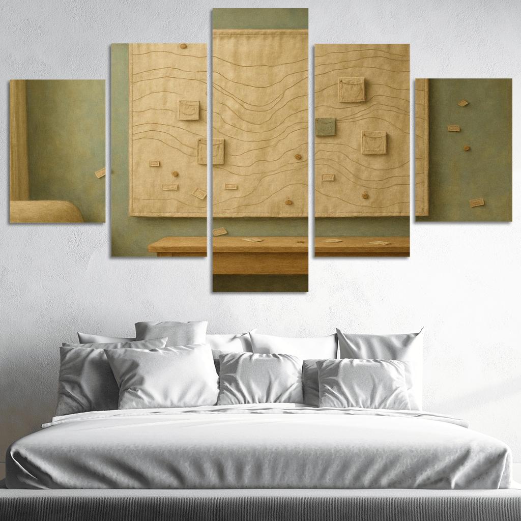 Textured Linen Memory Map Tapestry one-piece frames