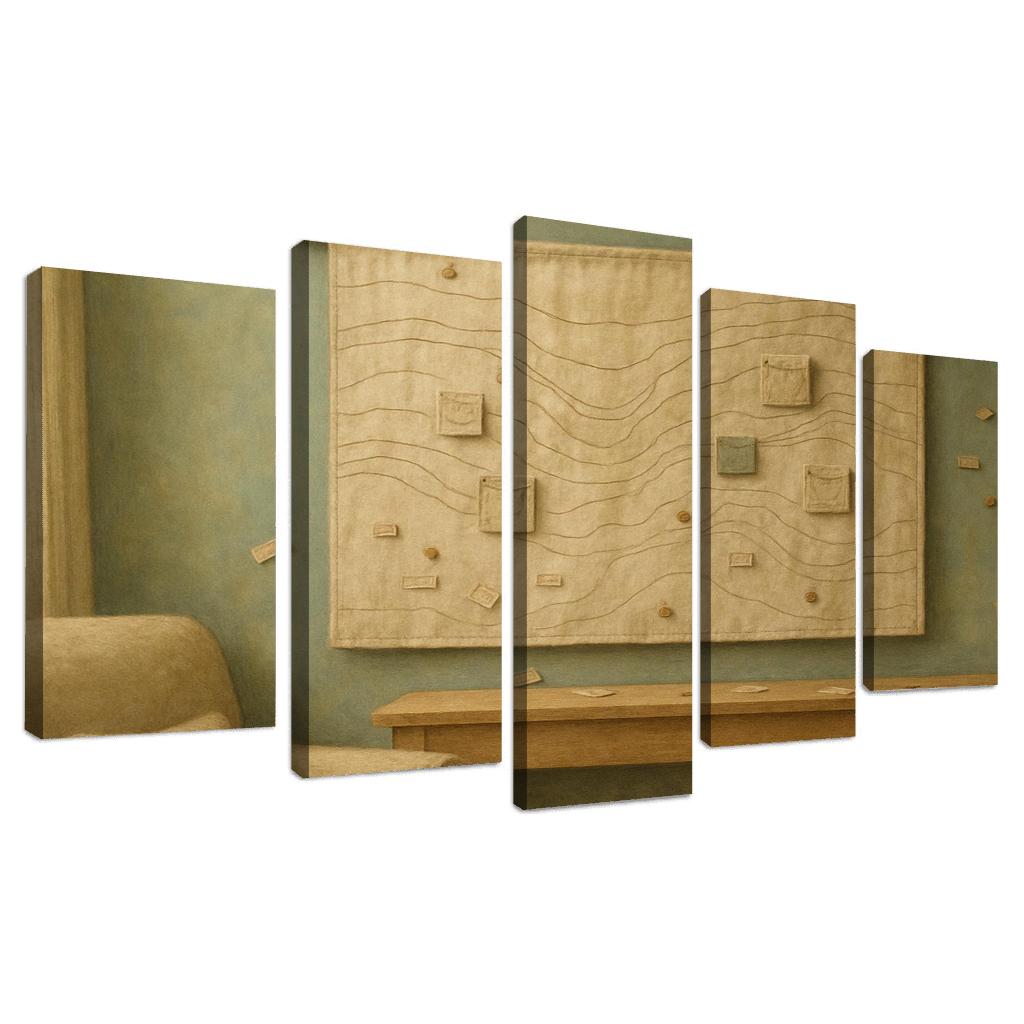 Textured Linen Memory Map Tapestry one-piece frames