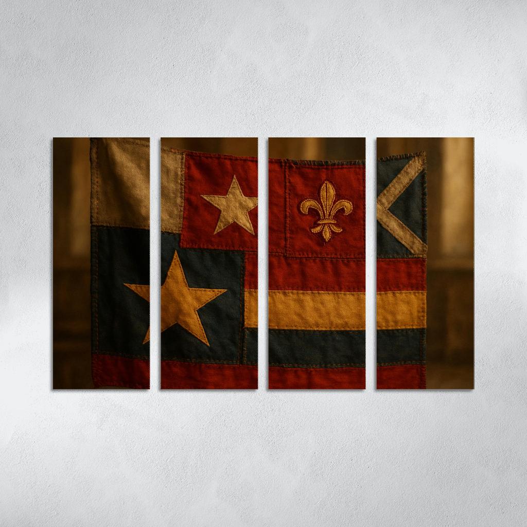 Heritage Patchwork Flag Study premium artwork frames