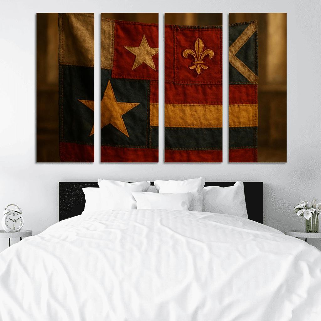 Heritage Patchwork Flag Study premium artwork frames