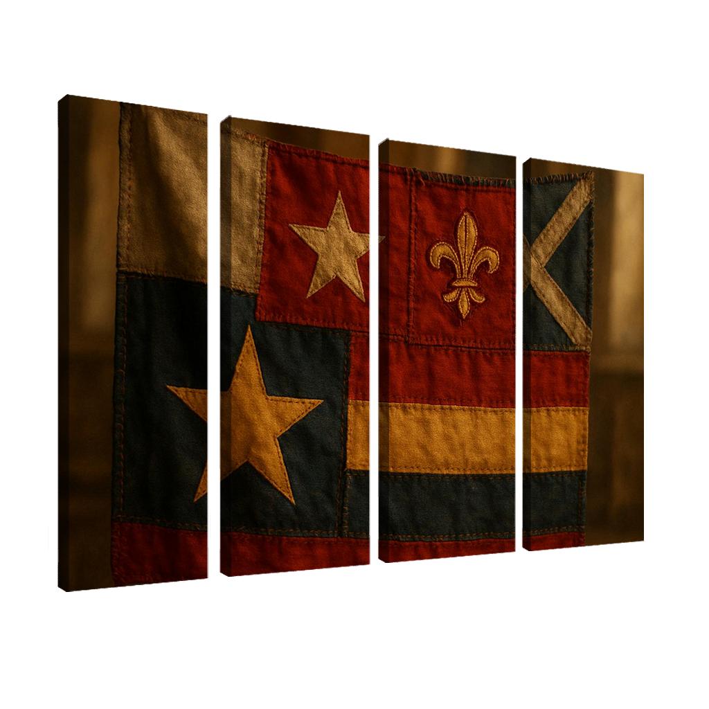 Heritage Patchwork Flag Study premium artwork frames
