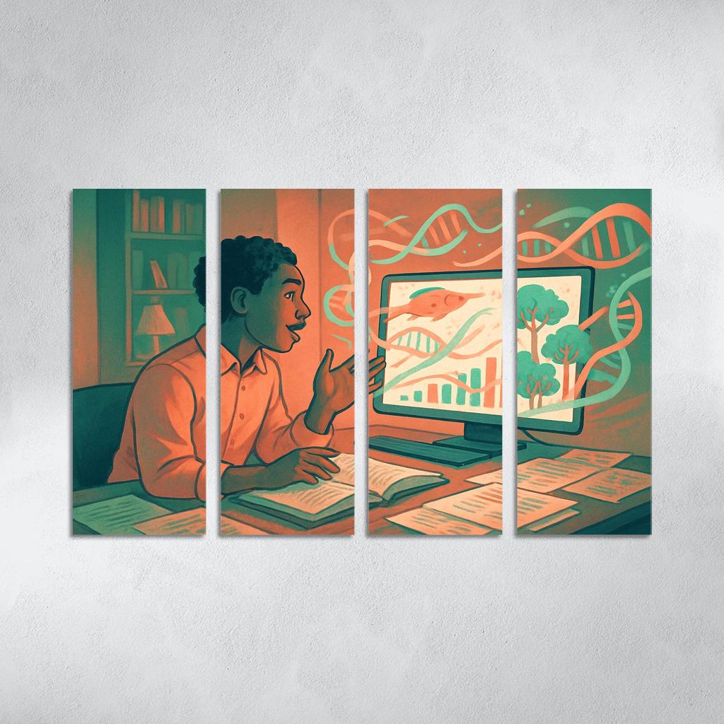 Bioinformatics Through Storytelling abstract paintings frame