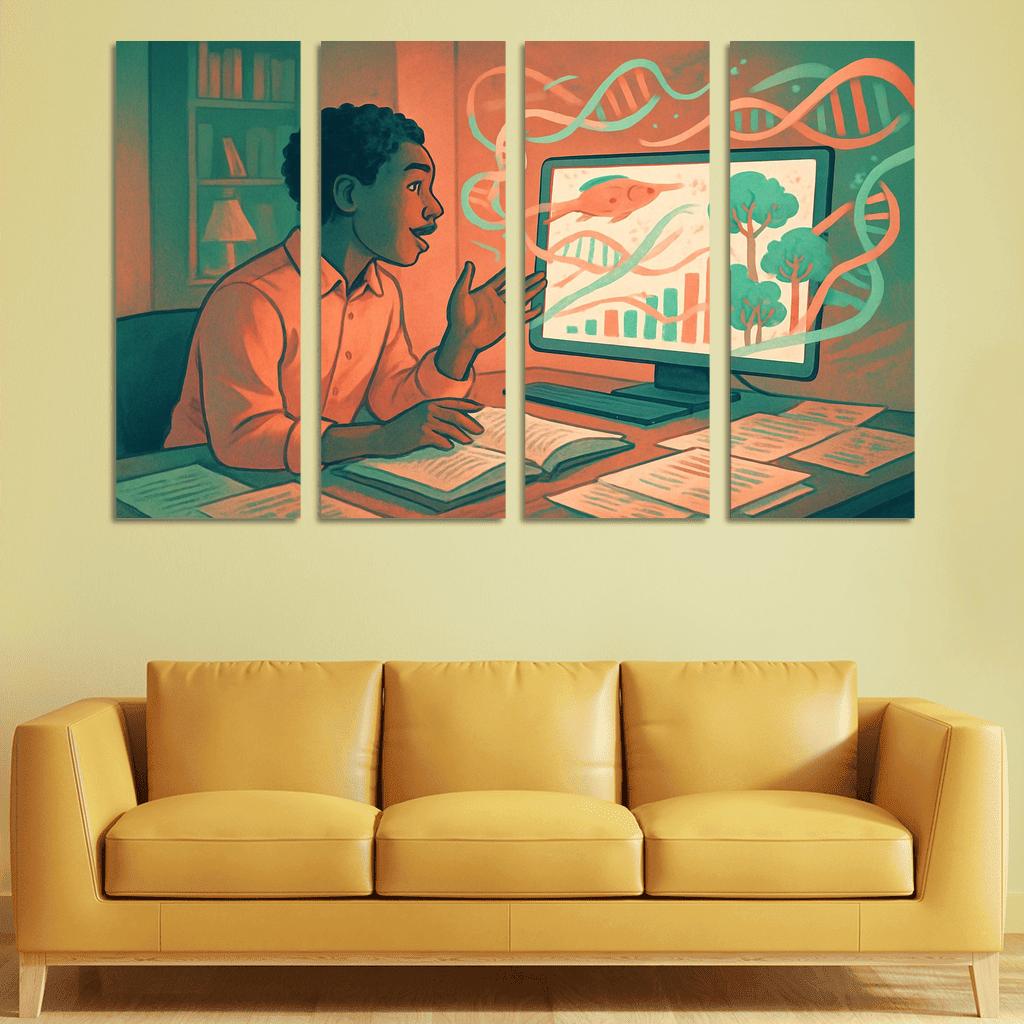 Bioinformatics Through Storytelling abstract paintings frame