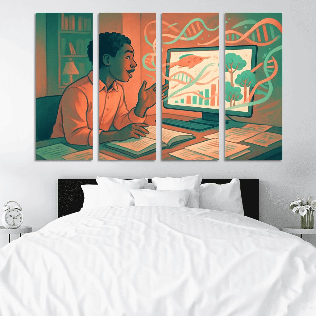 Bioinformatics Through Storytelling abstract paintings frame