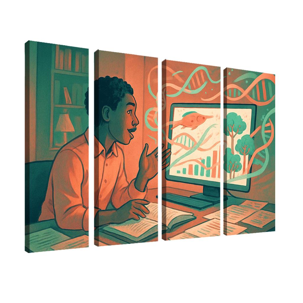 Bioinformatics Through Storytelling abstract paintings frame