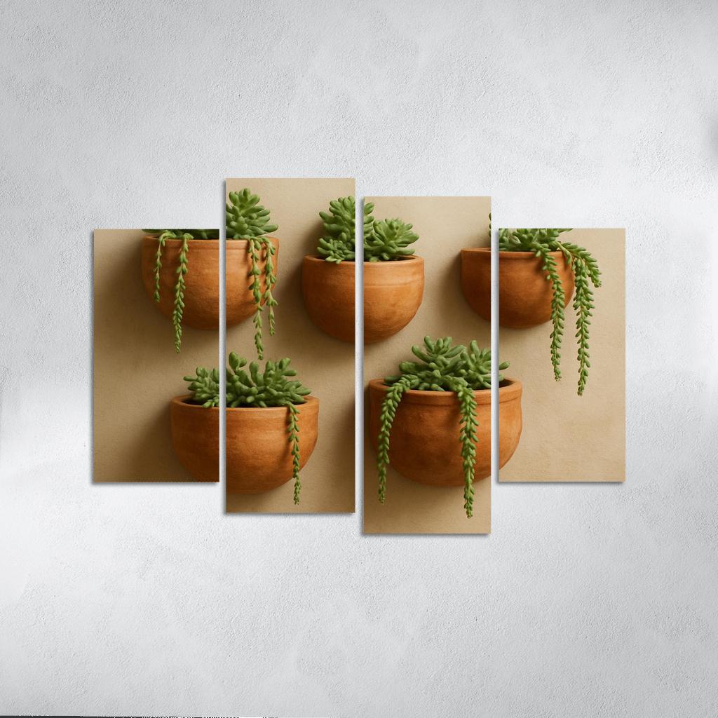 Artisanal Terracotta Wall Planters custom paintings frame