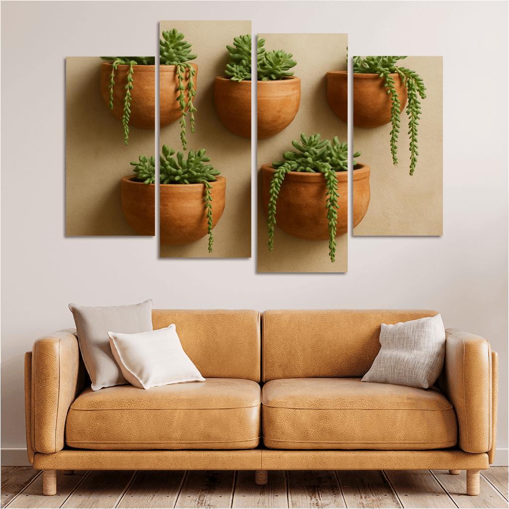 Artisanal Terracotta Wall Planters custom paintings frame