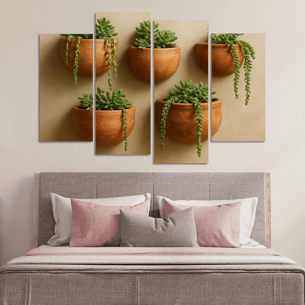 Artisanal Terracotta Wall Planters custom paintings frame