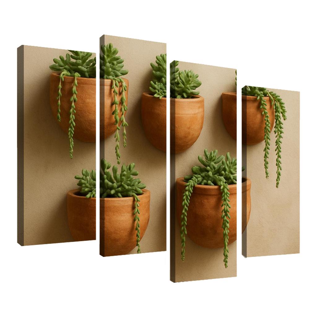 Artisanal Terracotta Wall Planters custom paintings frame