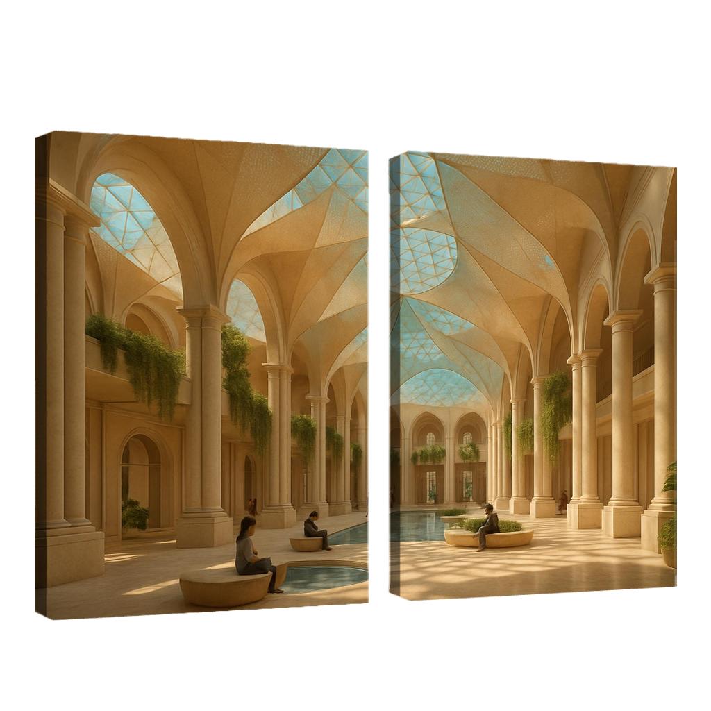 Luminous Canopy Atriums modern paintings frame