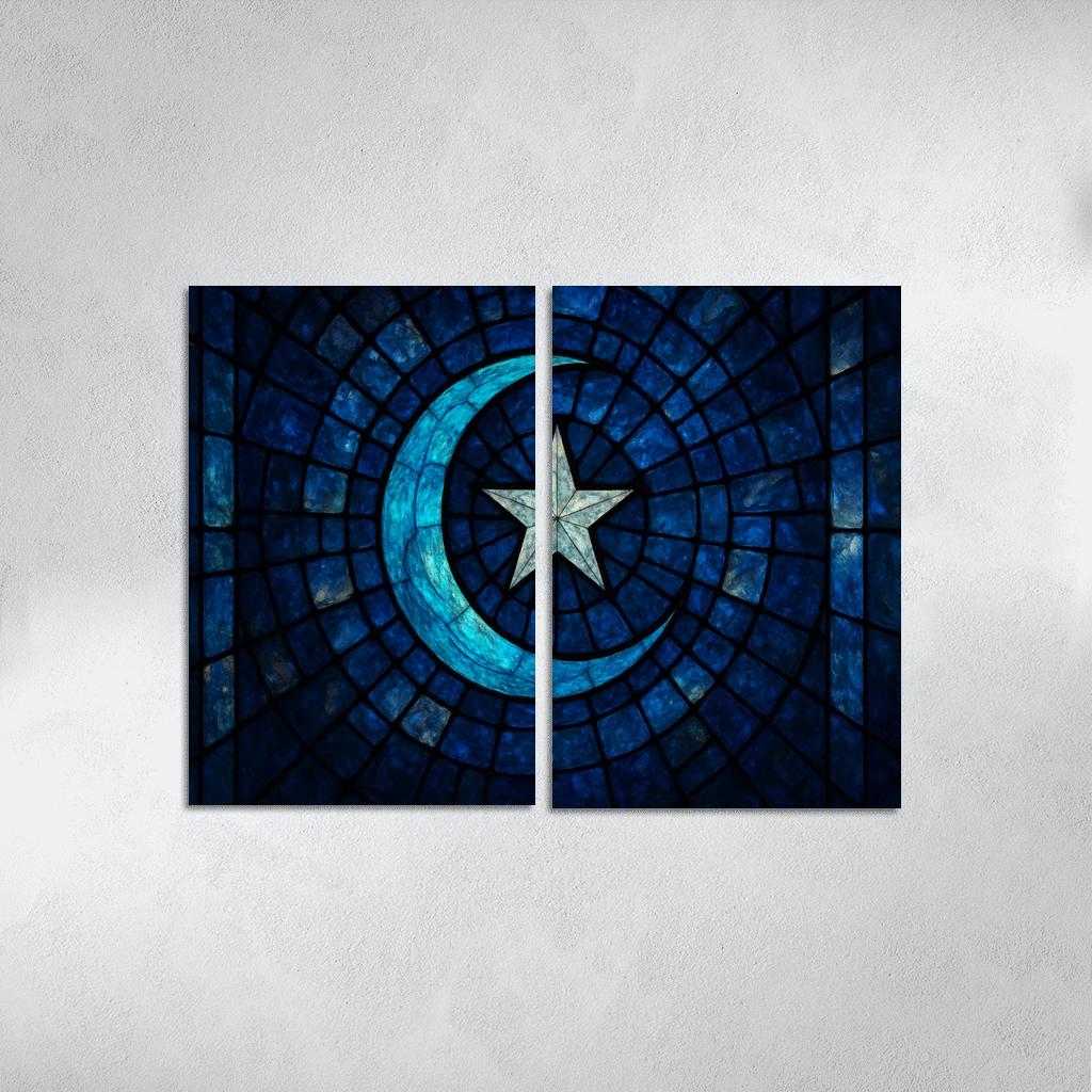 Celestial Emblem Mosaic Flag premium artwork frames