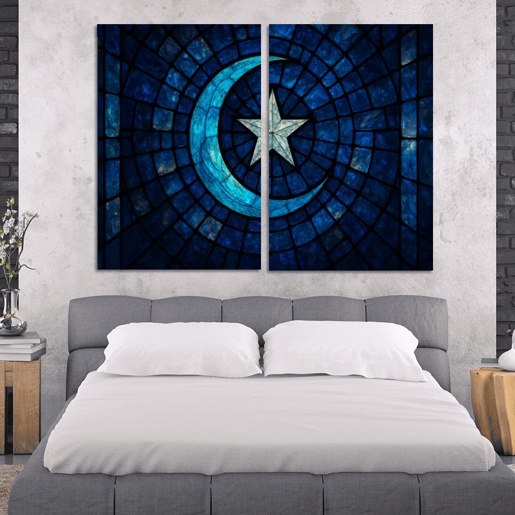 Celestial Emblem Mosaic Flag premium artwork frames
