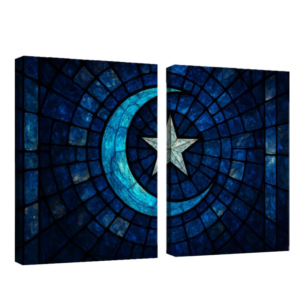 Celestial Emblem Mosaic Flag premium artwork frames