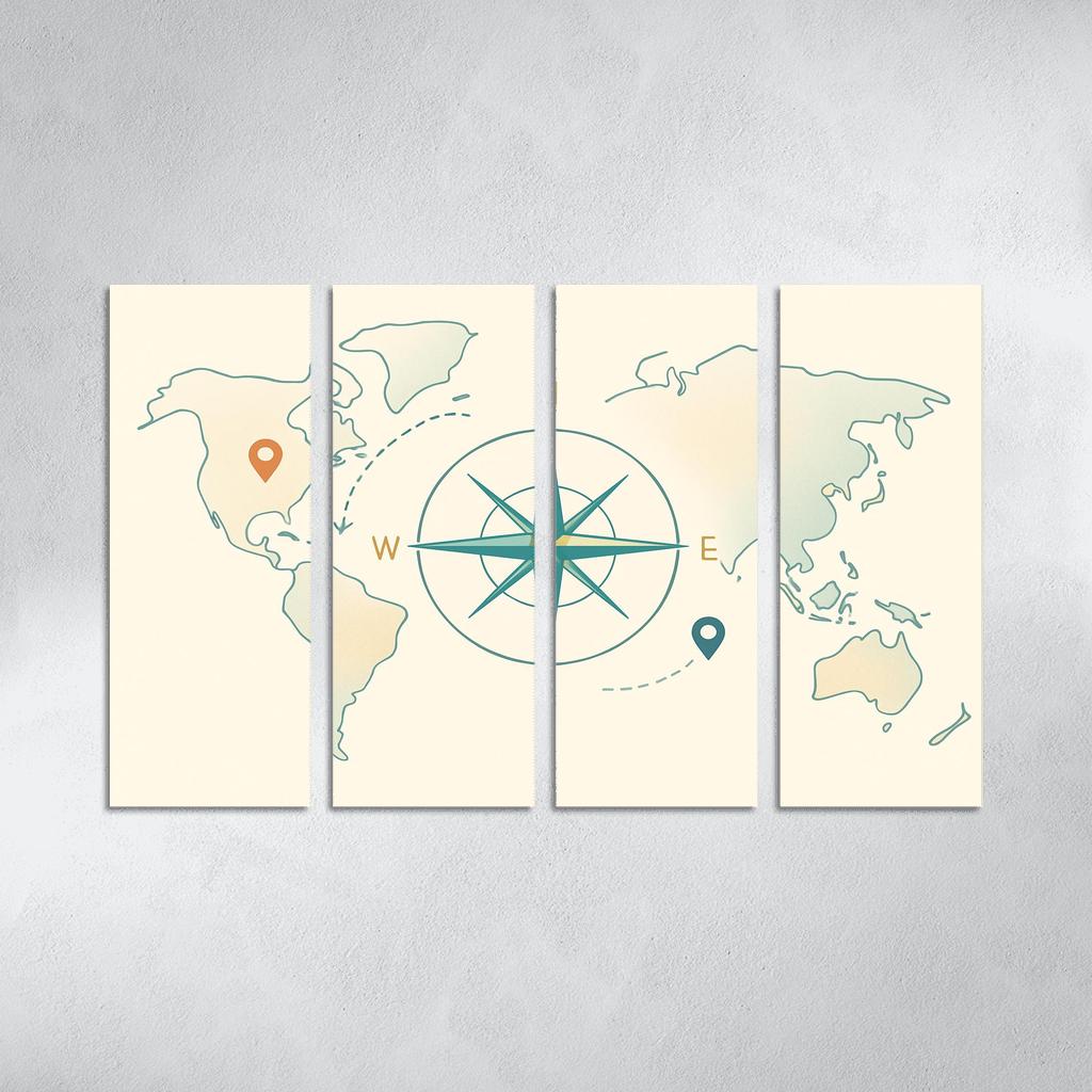 Compass Of Curiosities multi-panel paintings
