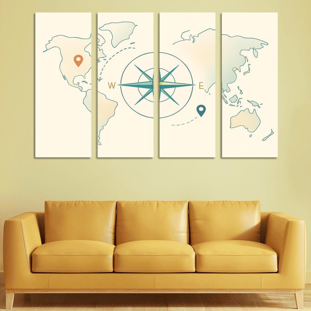 Compass Of Curiosities multi-panel paintings