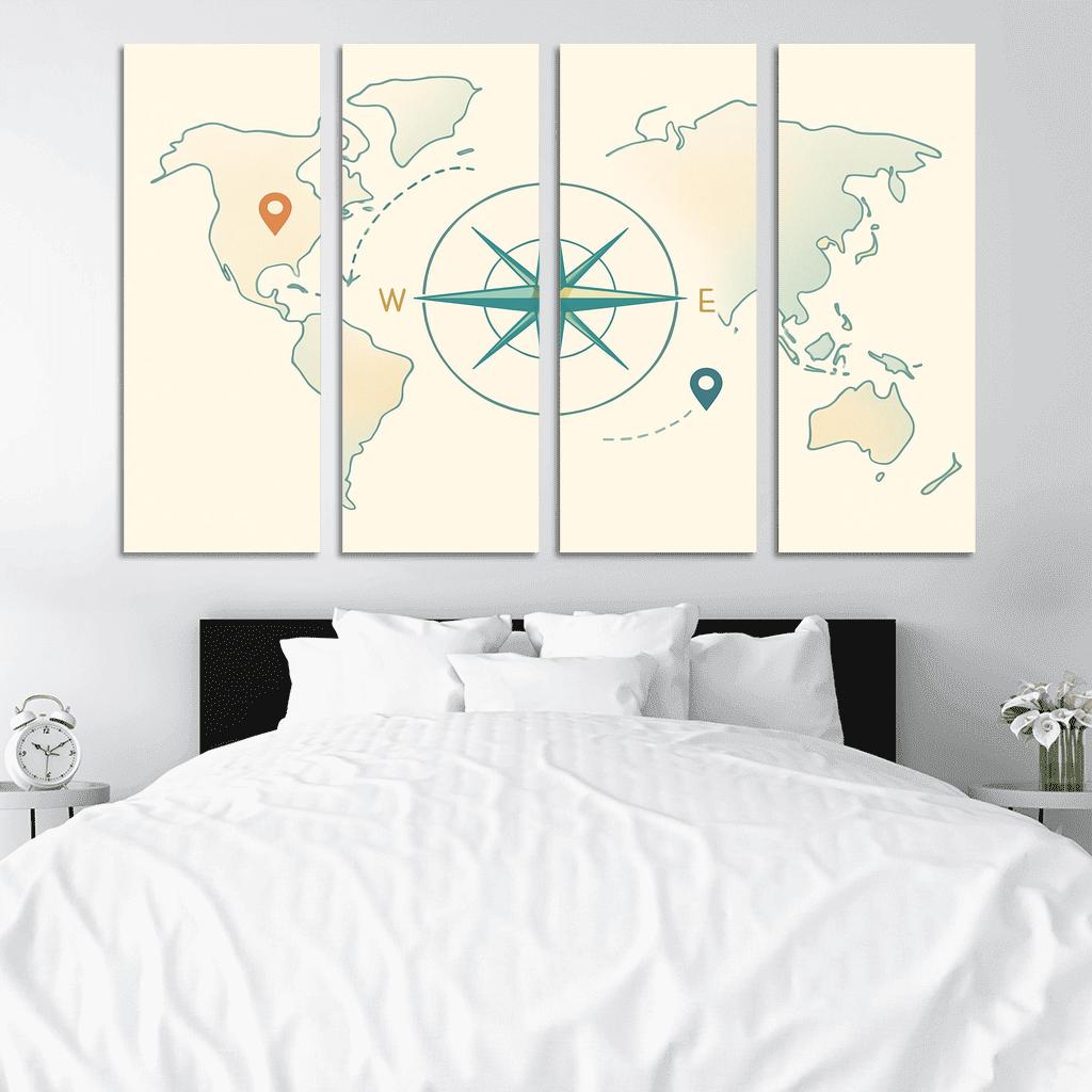 Compass Of Curiosities multi-panel paintings