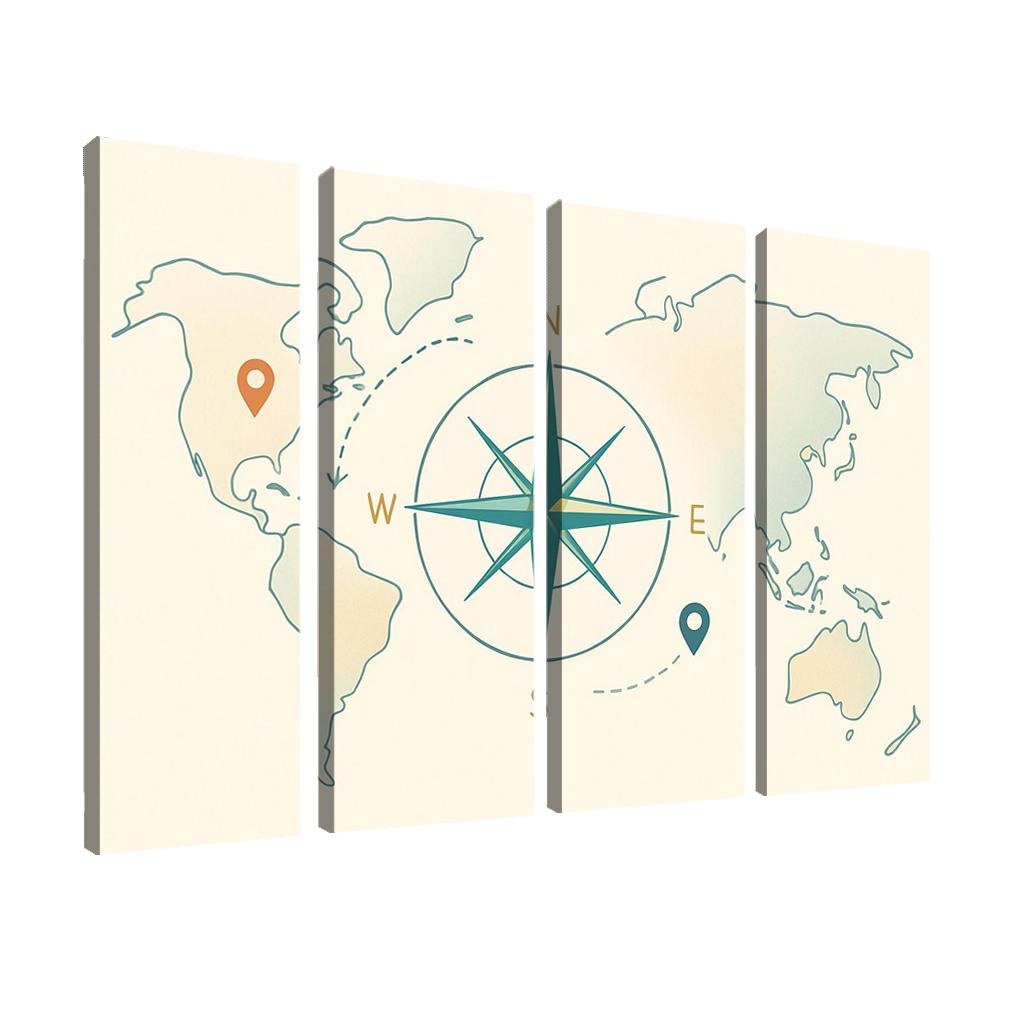 Compass Of Curiosities multi-panel paintings