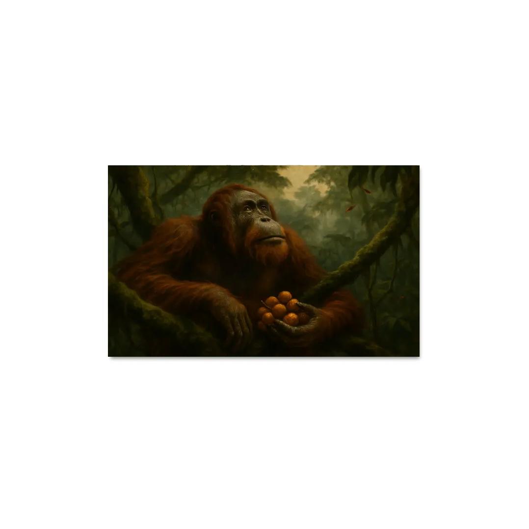 Bornean Orangutan Rainforest Guardian custom paintings frame