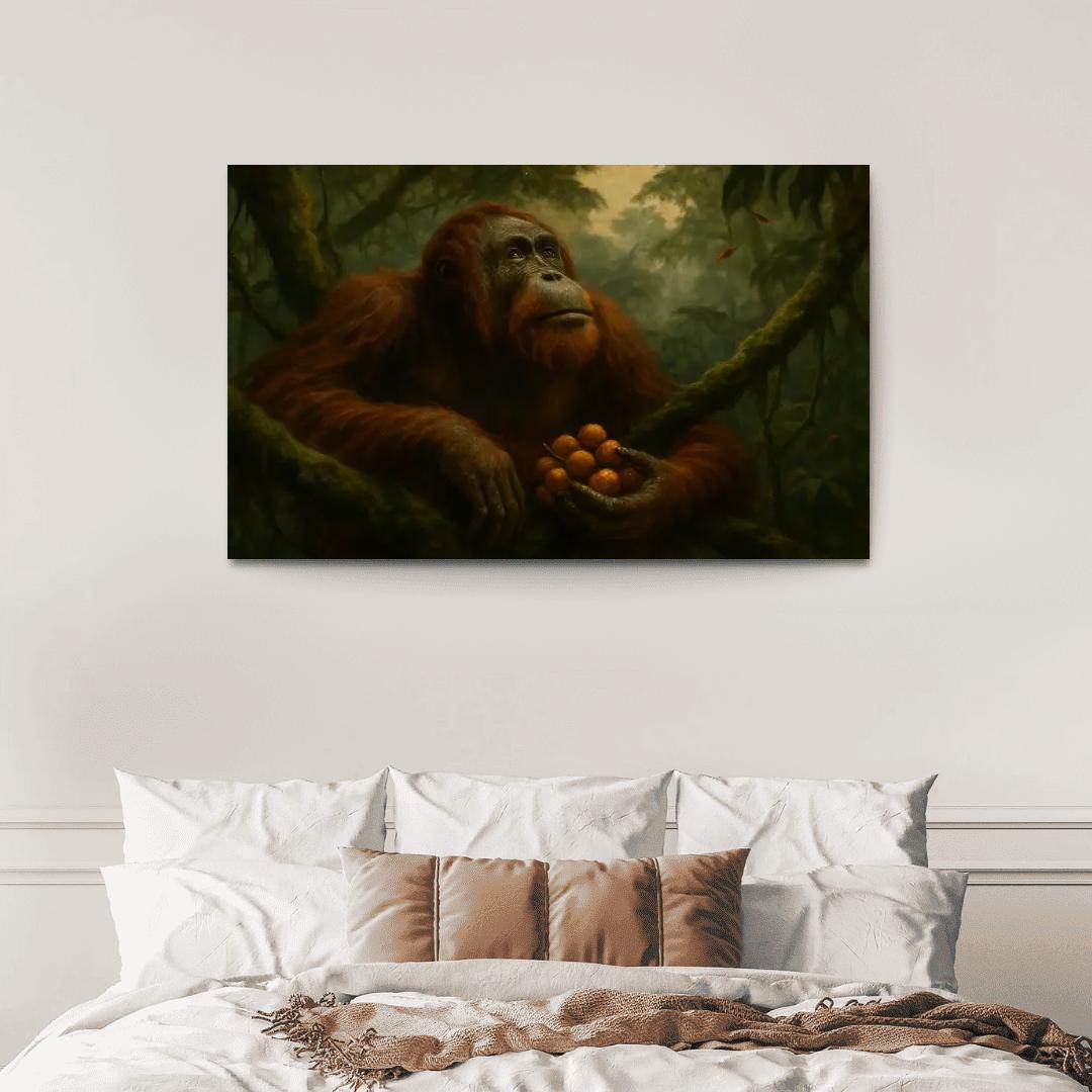 Bornean Orangutan Rainforest Guardian custom paintings frame