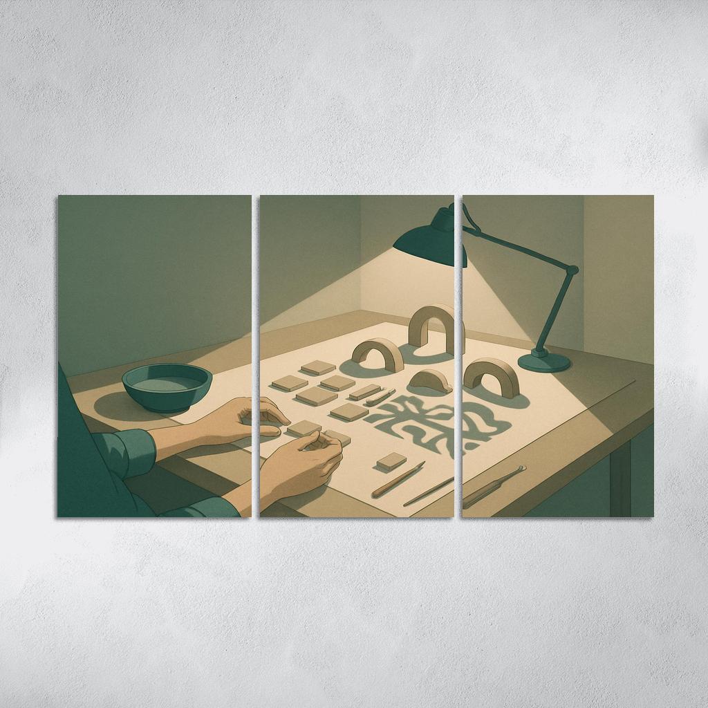 Light And Clay Shadow Sculpture oil paintings frame