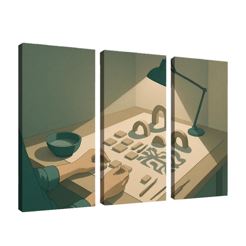 Light And Clay Shadow Sculpture oil paintings frame