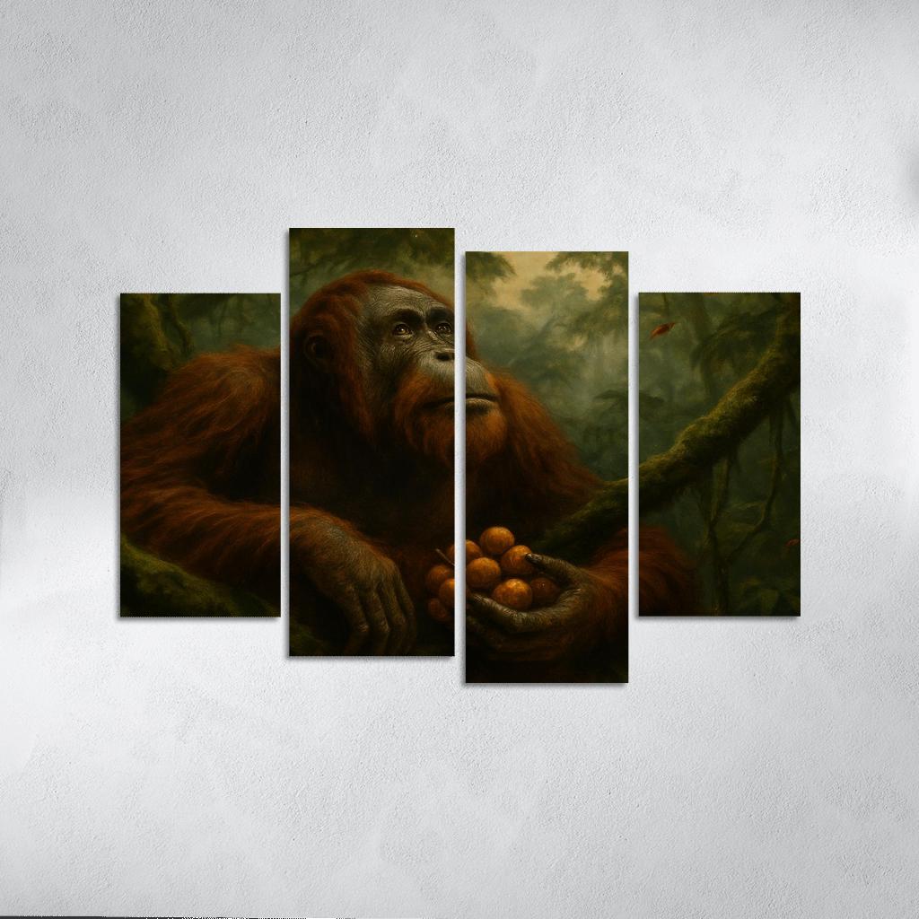 Bornean Orangutan Rainforest Guardian custom paintings frame