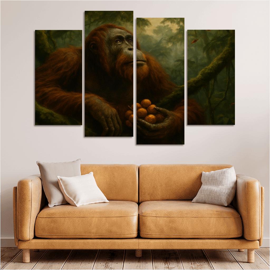 Bornean Orangutan Rainforest Guardian custom paintings frame