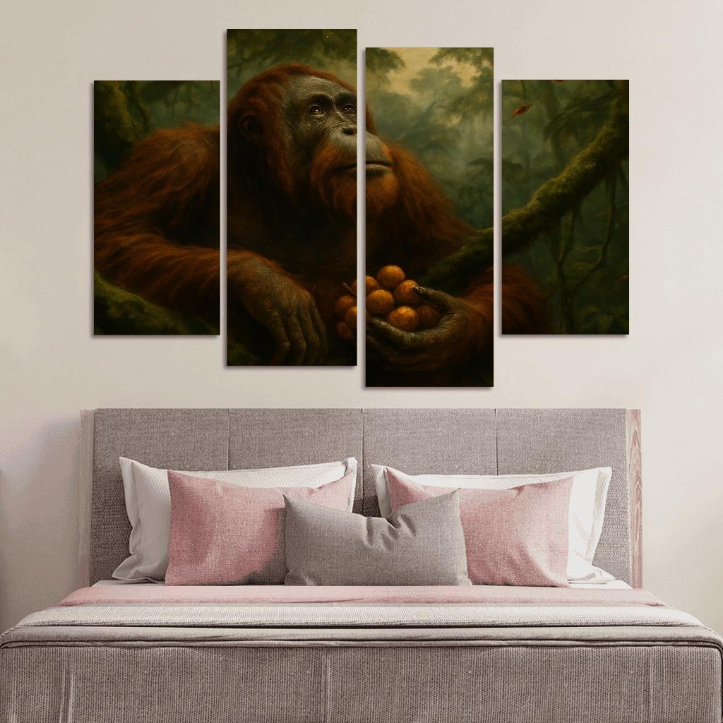 Bornean Orangutan Rainforest Guardian custom paintings frame