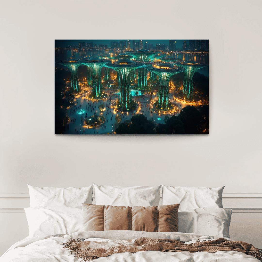 Gardens By The Bay Supertree Grove oil paintings frame