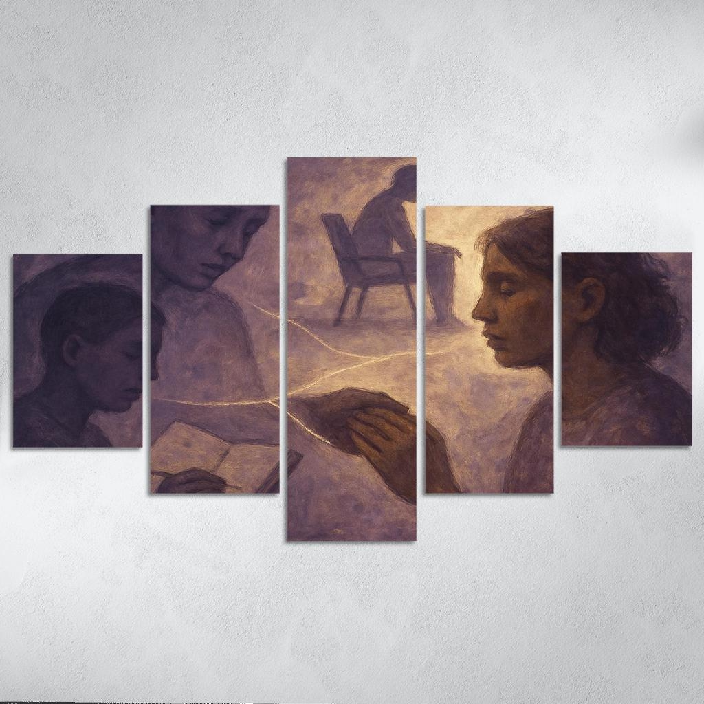 Silent Scars And Shared Light custom paintings frame