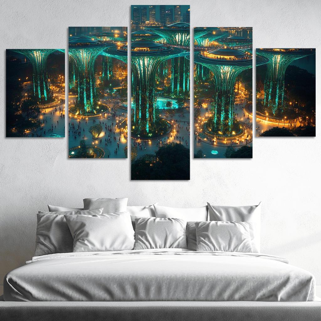 Gardens By The Bay Supertree Grove oil paintings frame