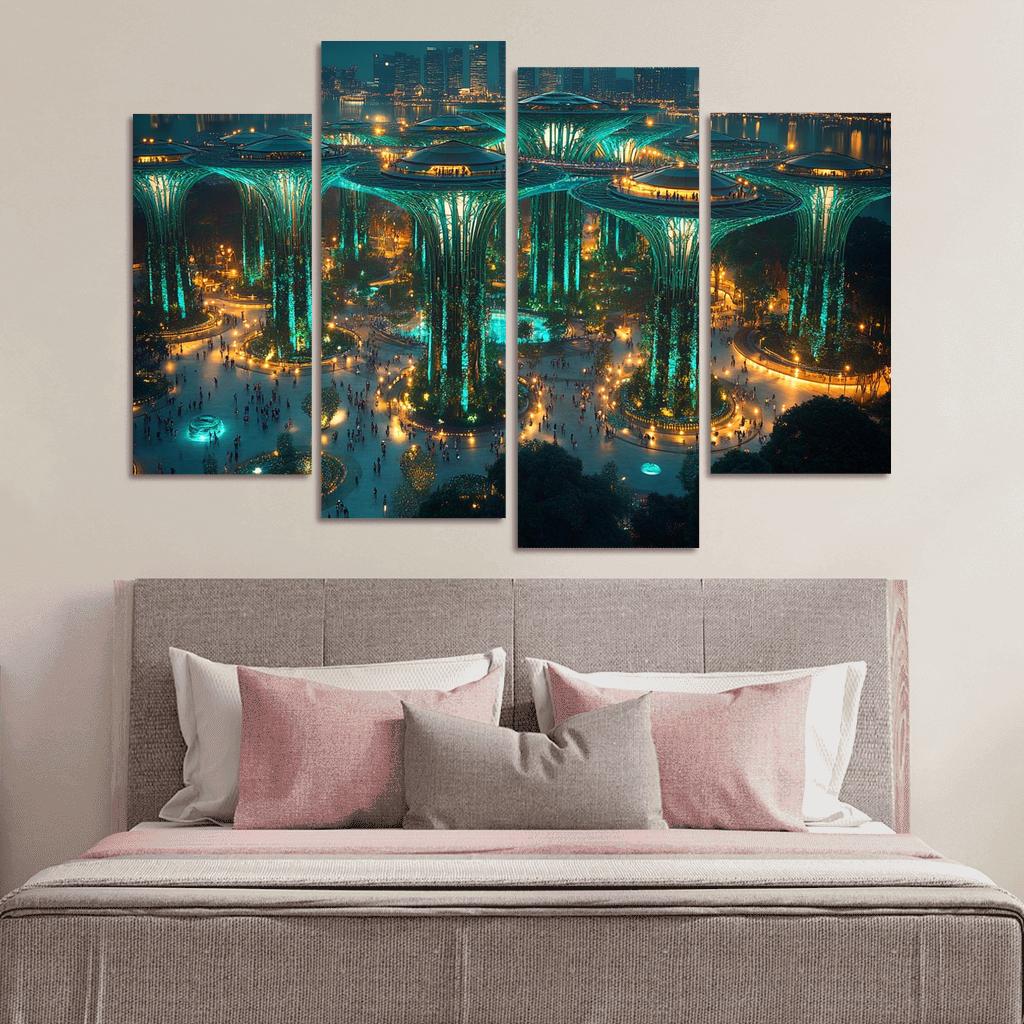Gardens By The Bay Supertree Grove oil paintings frame