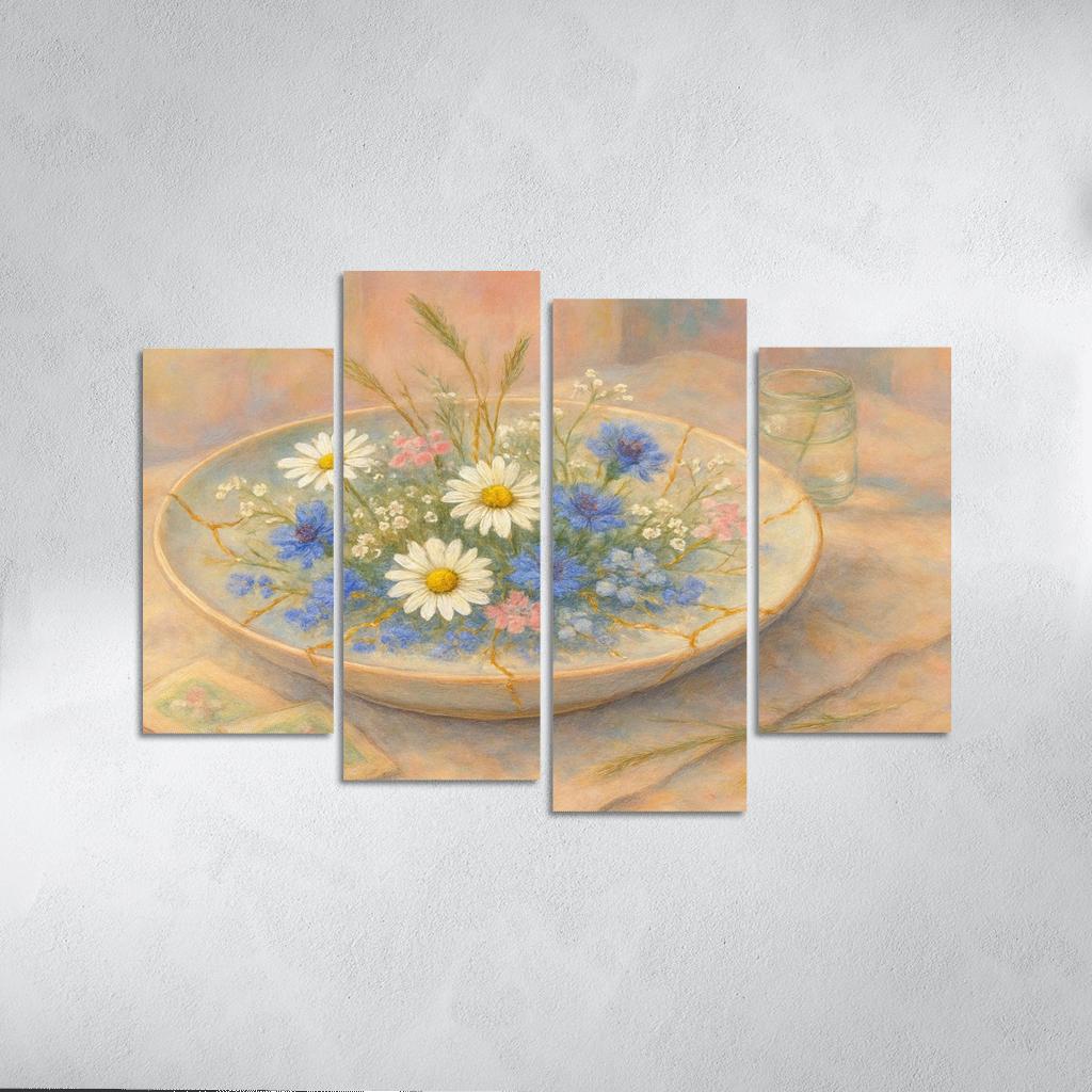 Kintsugi Wildflower Mosaic wall decor