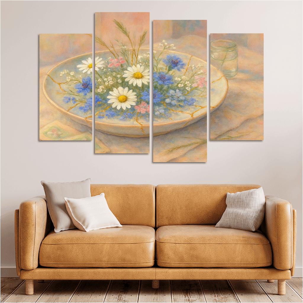 Kintsugi Wildflower Mosaic wall decor