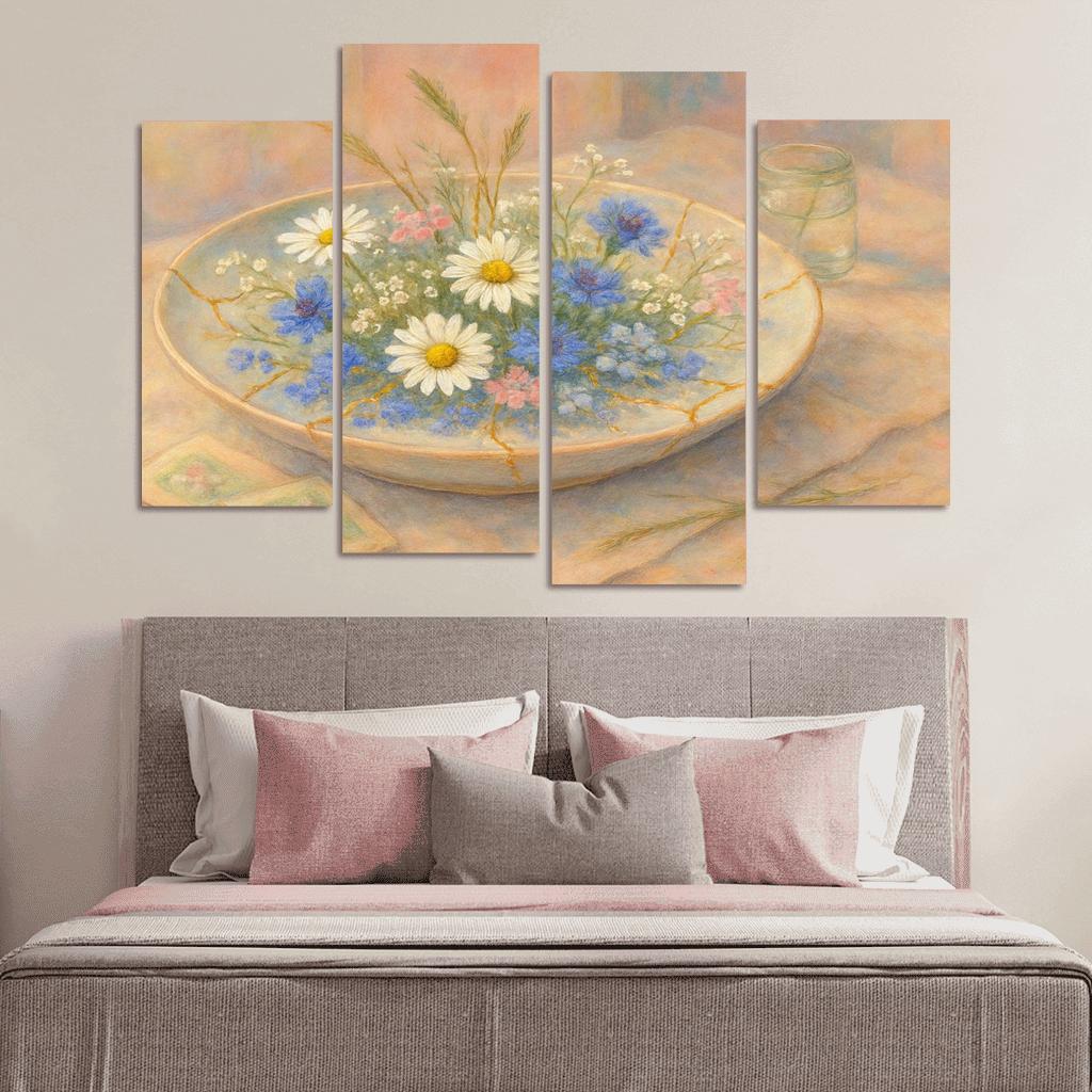 Kintsugi Wildflower Mosaic wall decor