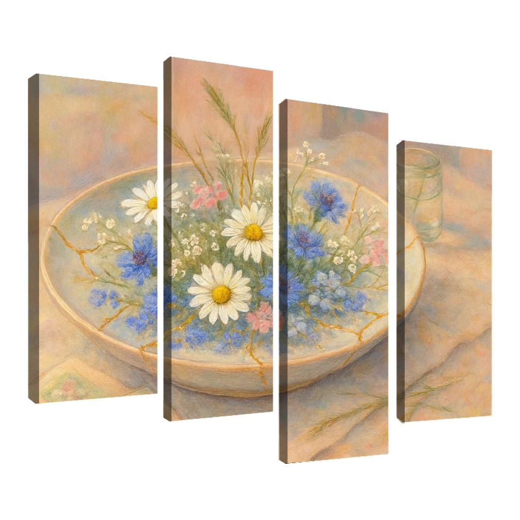 Kintsugi Wildflower Mosaic wall decor