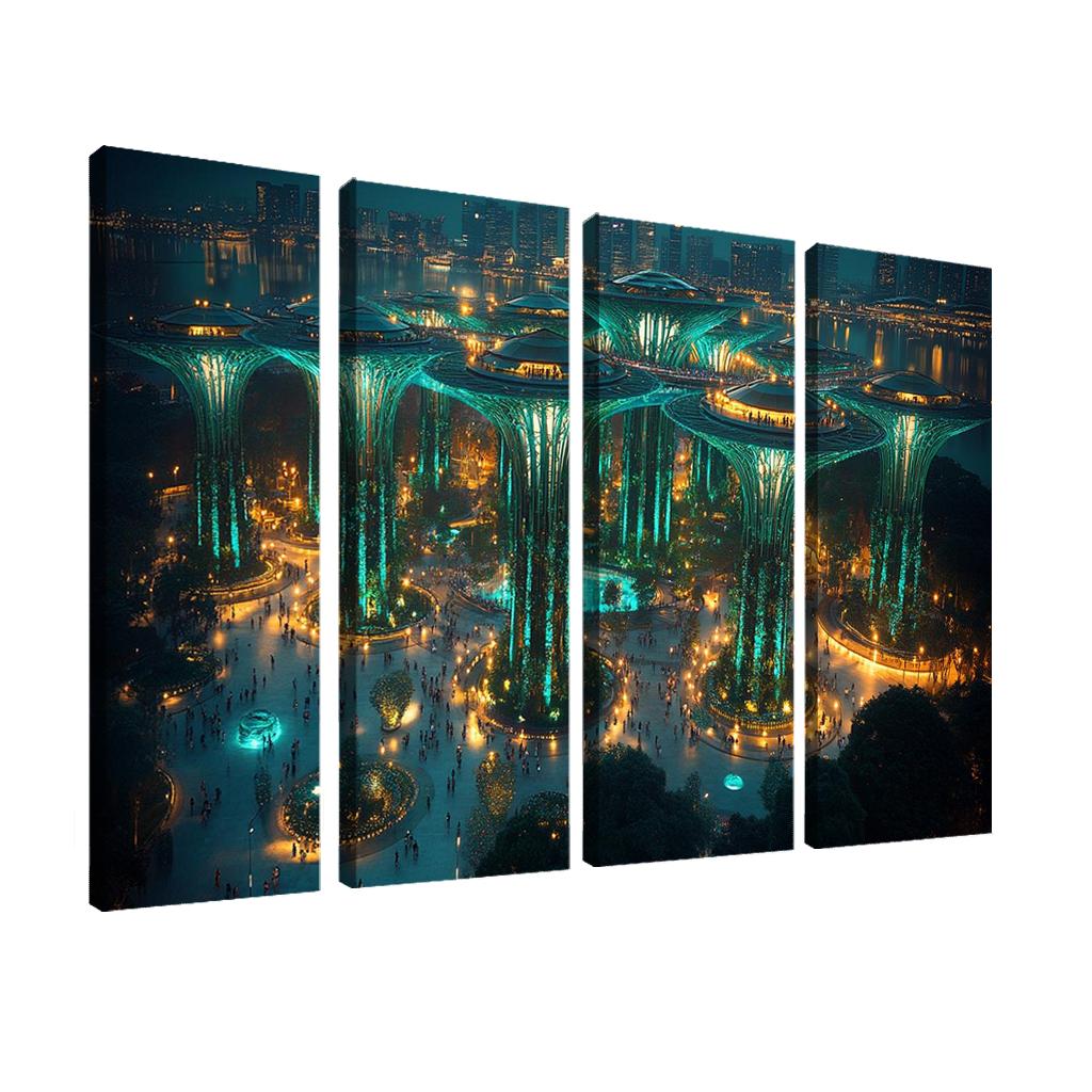 Gardens By The Bay Supertree Grove oil paintings frame