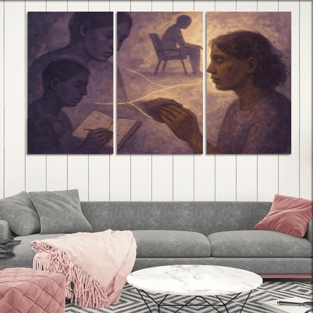 Silent Scars And Shared Light custom paintings frame