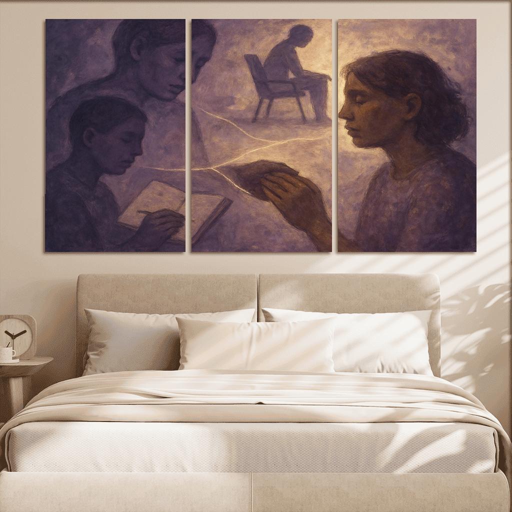 Silent Scars And Shared Light custom paintings frame