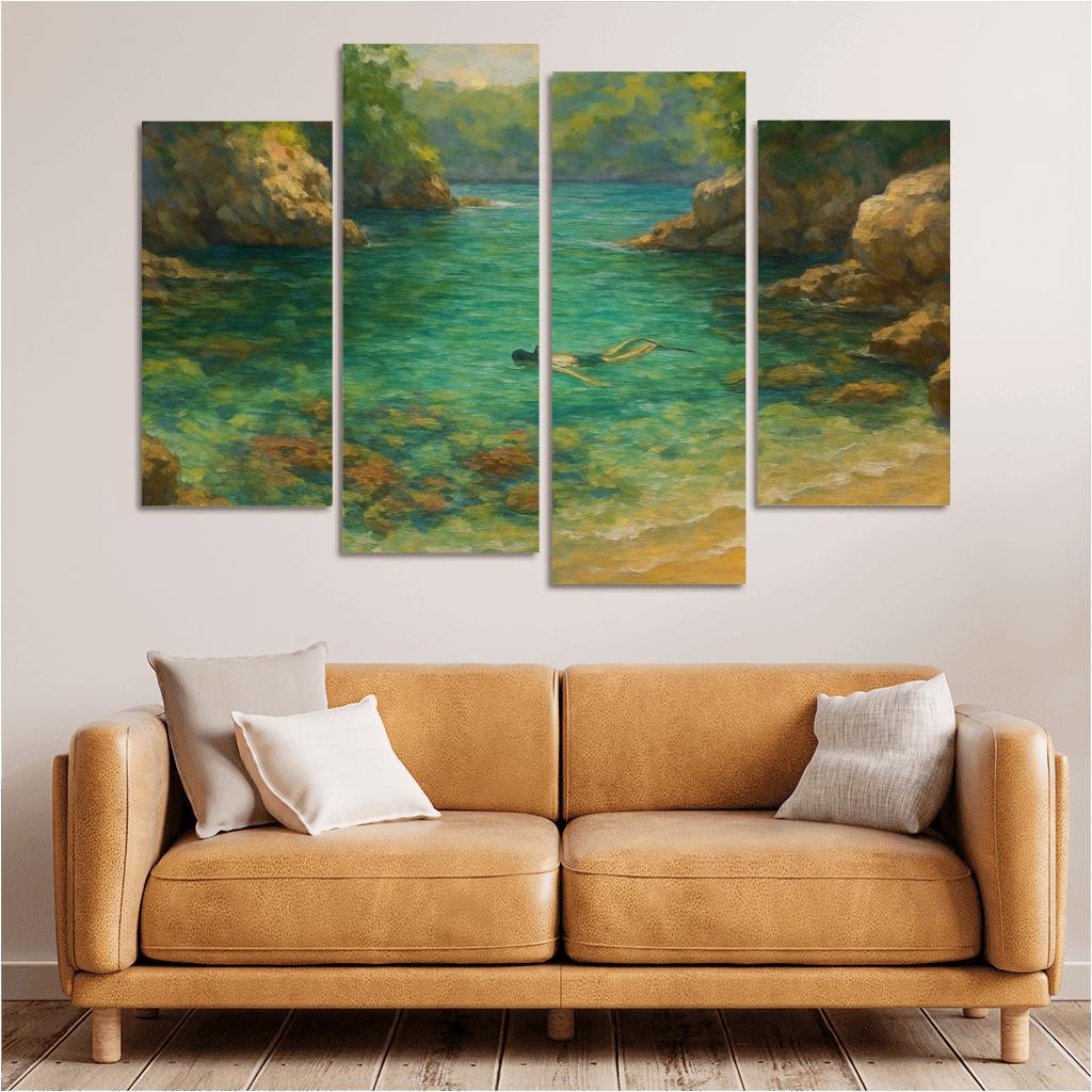 Emerald Cove Hidden Gem For Snorkeling canvas paintings frame
