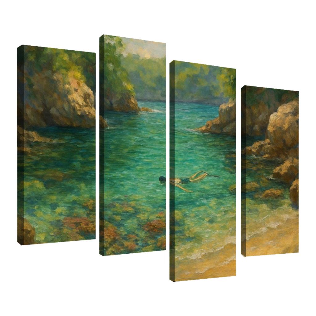 Emerald Cove Hidden Gem For Snorkeling canvas paintings frame