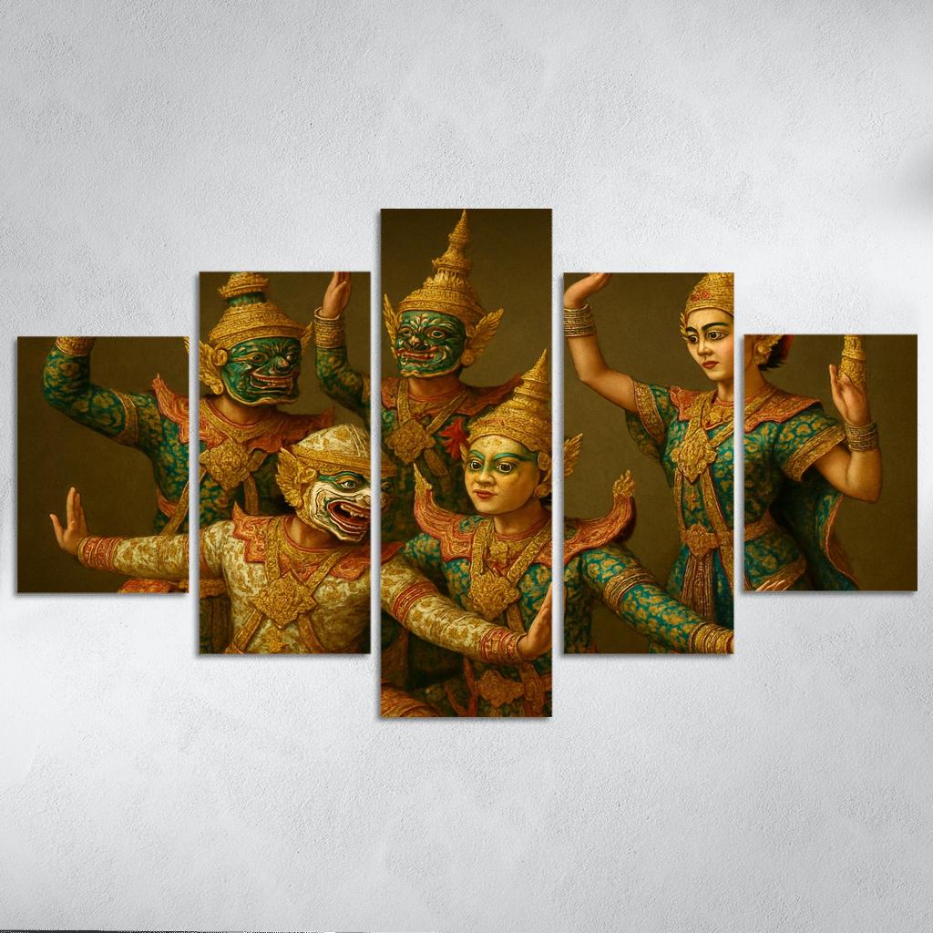 Khon Royal Masked Dance The Narrative Classical Dance Drama Of Thailand one-piece frames