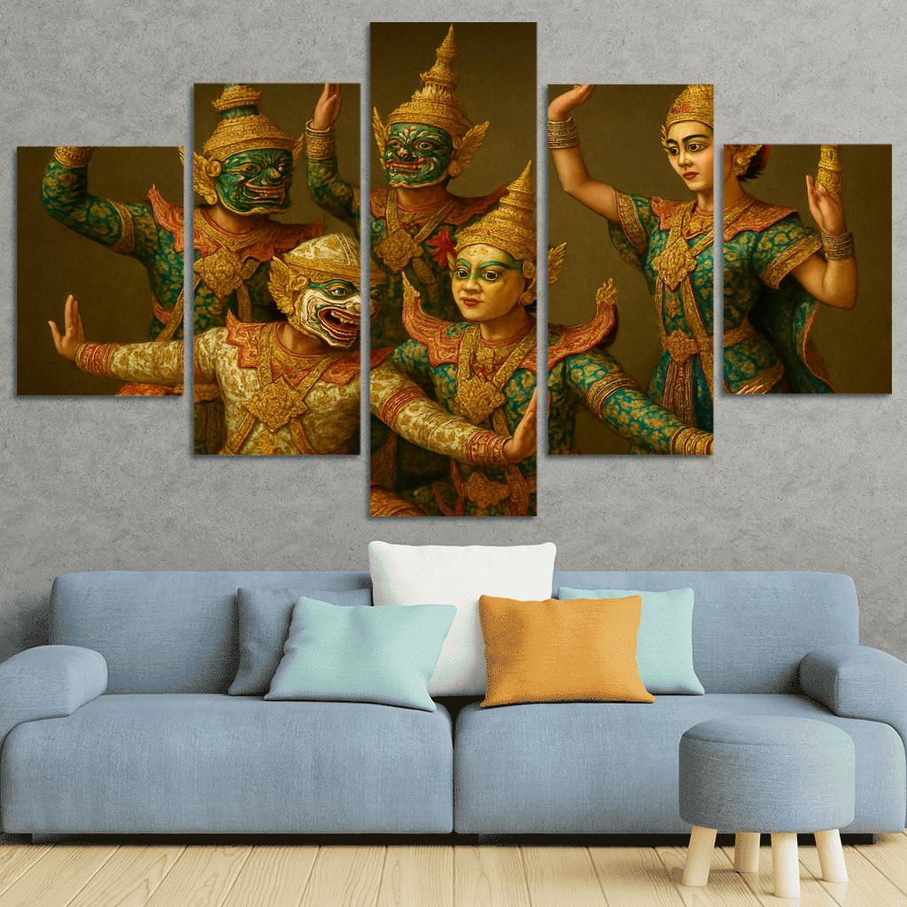 Khon Royal Masked Dance The Narrative Classical Dance Drama Of Thailand one-piece frames