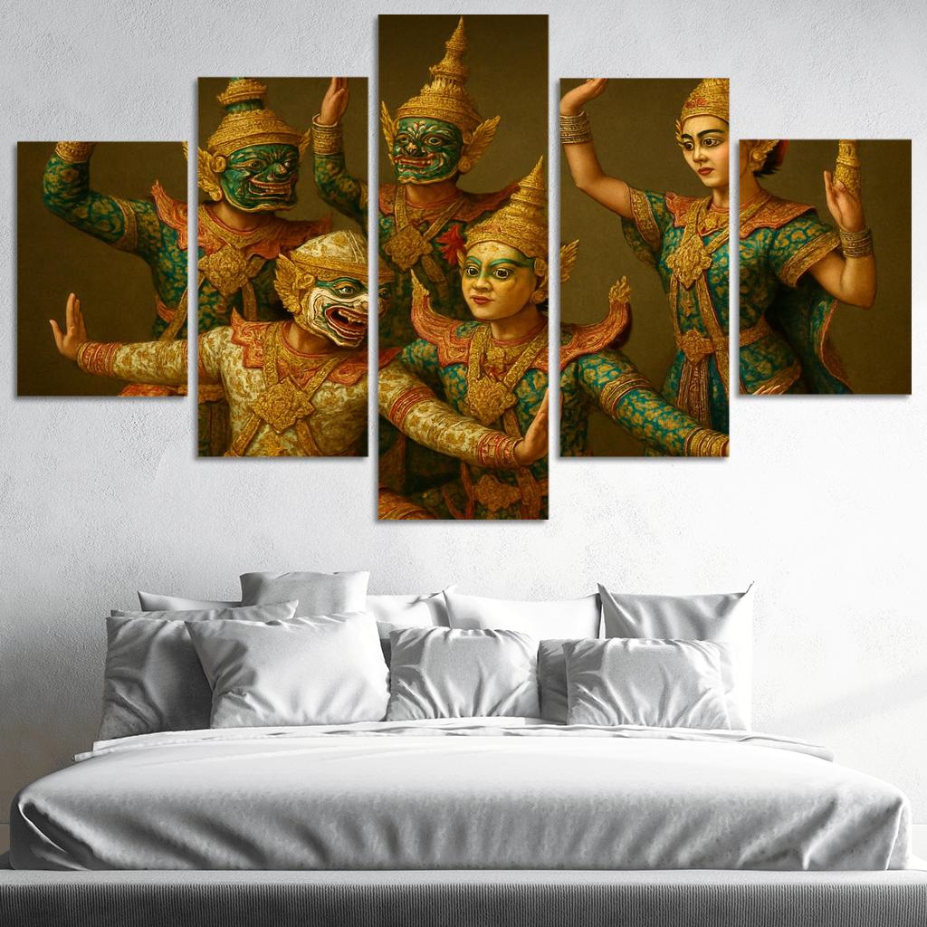 Khon Royal Masked Dance The Narrative Classical Dance Drama Of Thailand one-piece frames