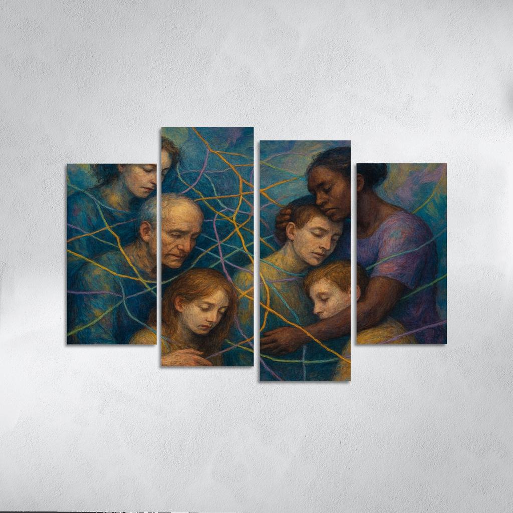 Threads Of Empathy A Tapestry For Mental Health Awareness framed paintings